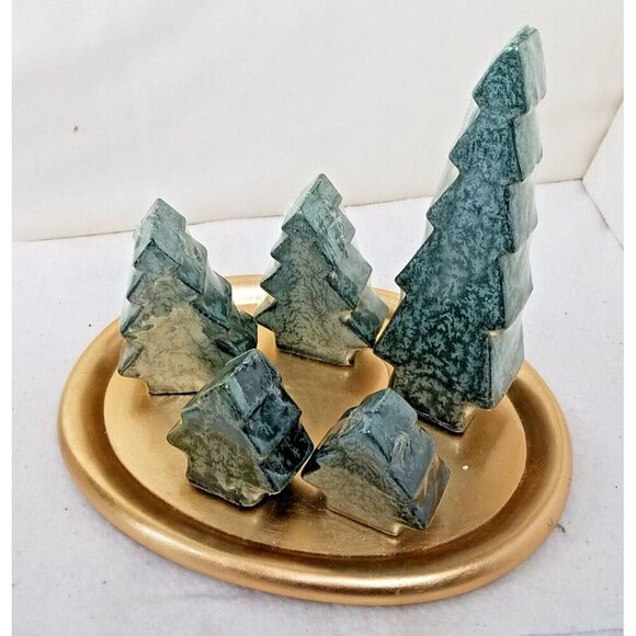 WINTERSONG Christmas evergreen tree Candles unused in Box Vintage Set of 5 - Picture 1 of 7